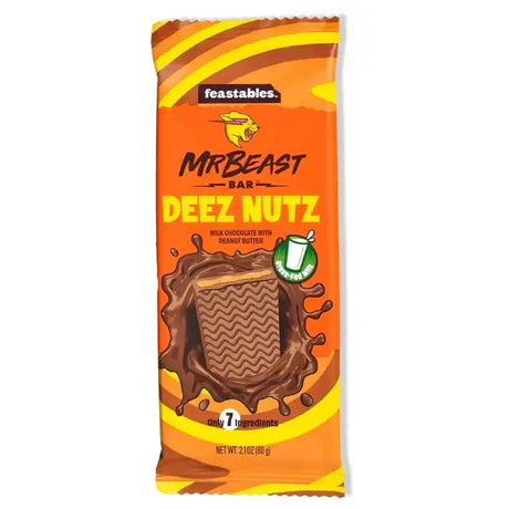 Mr Beast Feastables Chocolate Bar Deez Nutz - 60g